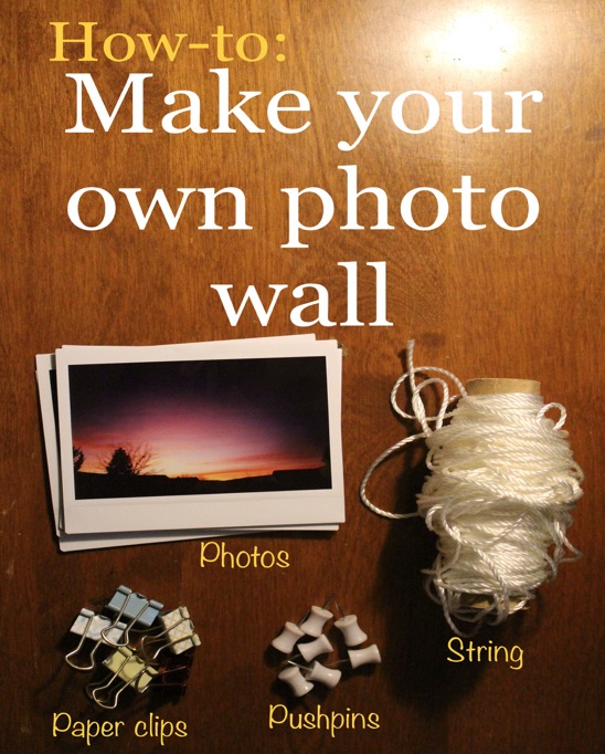 Find out how to make your own DIY photo wall with all your favorite pictures. Making a photo wall is super easy and can be done using things you probably already have lying around the house! #DIY #easy #DIYideas #homedecor #decor #how-to #photos #photowall #wallart #pictures 