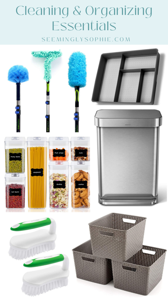 I LOVE to clean! There are so many new products and gadgets out there now that make cleaning and organization so easy. I've put together a list of all of my favorite cleaning products to help you get in the spirit of cleaning too. I hope these recommendations help! #cleaning #organization #essentials #home #Amazon #affiliate #storage #clean