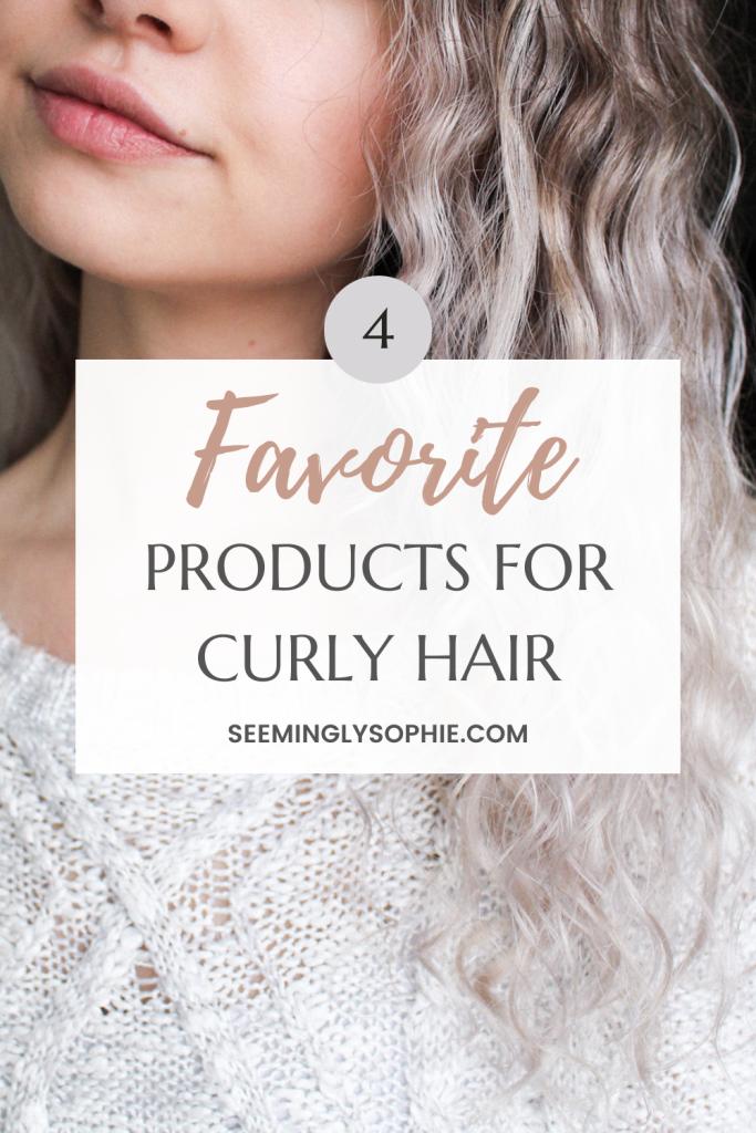 Finding products for curly hair can be tough, but these 4 products are essentials for styling my curly hair! #curlyhair #haircare #hairstyles